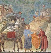 St Francis Giving his Cloak to a Poor Man (mk08) GIOTTO di Bondone